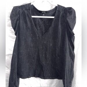 7 For All Mankind Black Long Sleeve Top women’s small